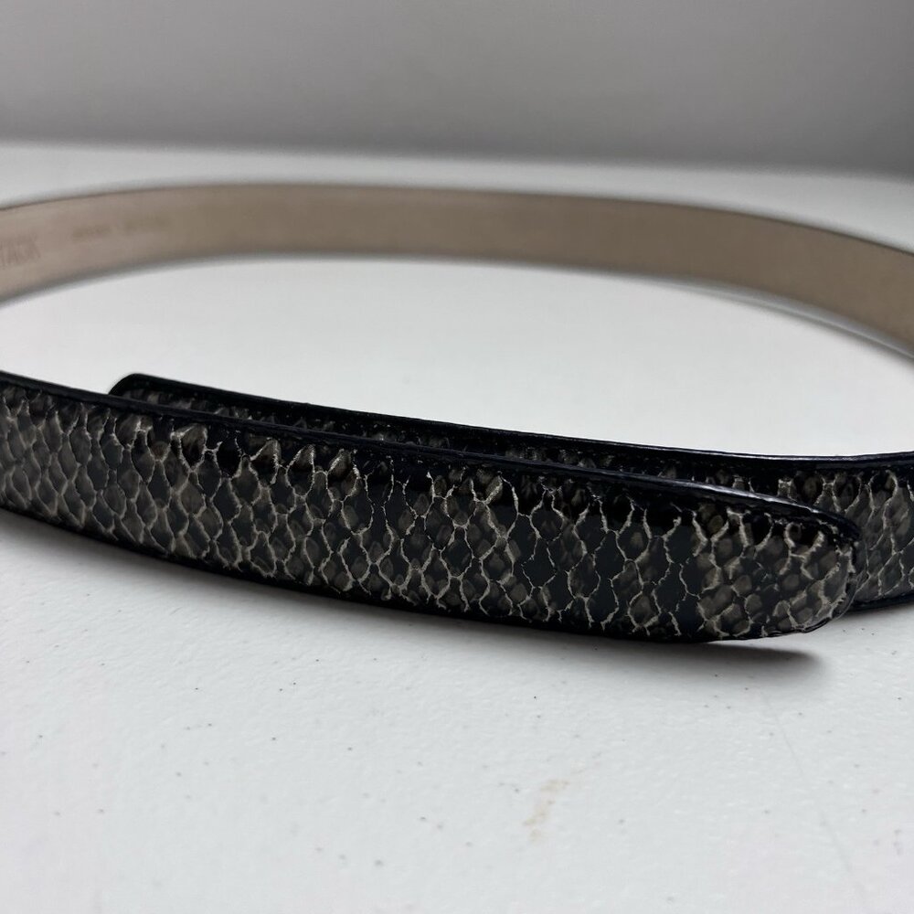 Terry Stack Italian Leather Hook‎ & Loop Belt Womens Size Large NO BUCKLE - Picture 2 of 9